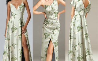 New collection of sage garden party dresses.